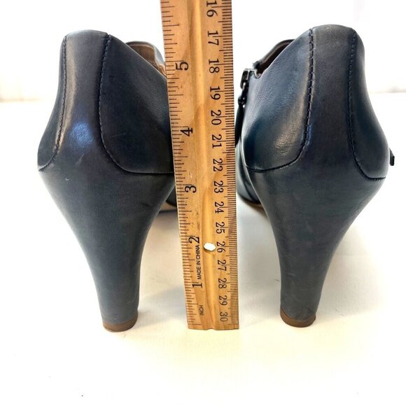 Ecco Ankle Boots Nephi Pumps Booties Blue Leather Ladies Size 40 / 9.5 Leather - Picture 4 of 9